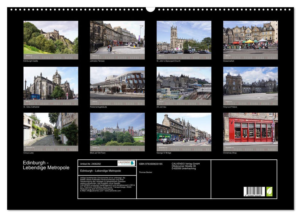 Edinburgh - Lebendige Metropole (CALVENDO Wandkalender 2027)