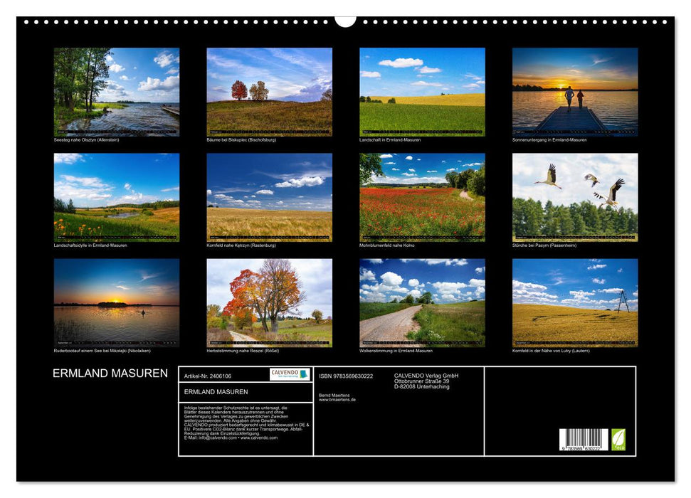 ERMLAND MASUREN (CALVENDO Wandkalender 2027)