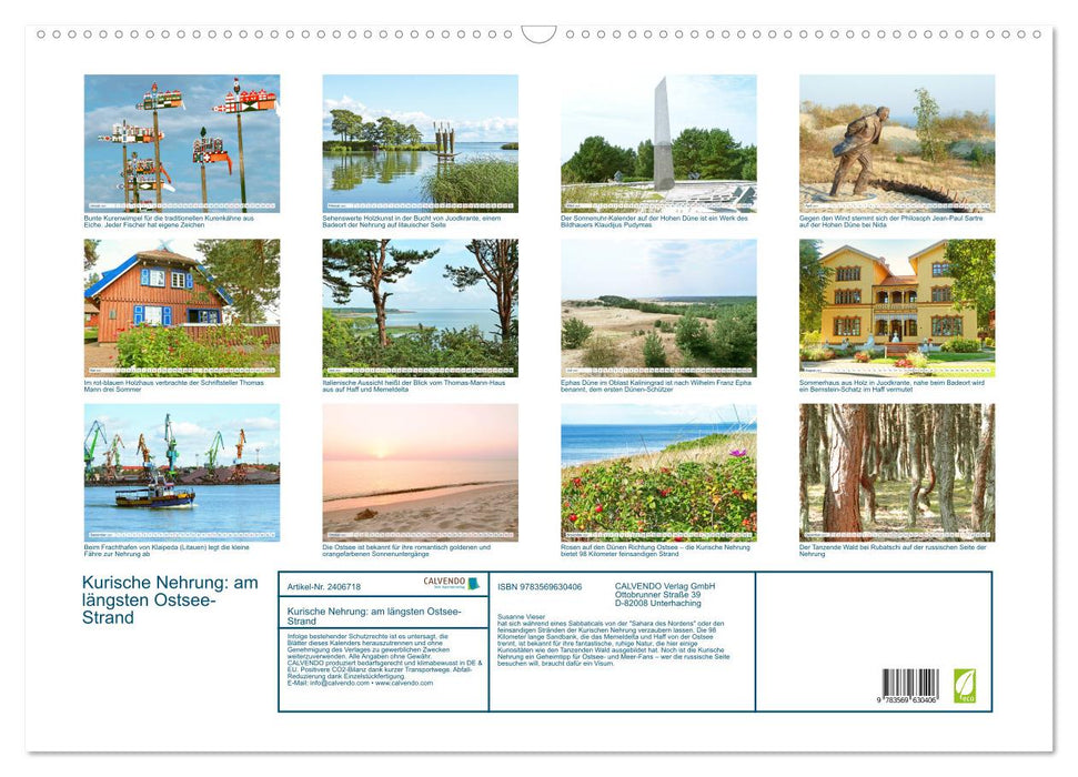 Kurische Nehrung: am längsten Ostsee-Strand (CALVENDO Wandkalender 2027)