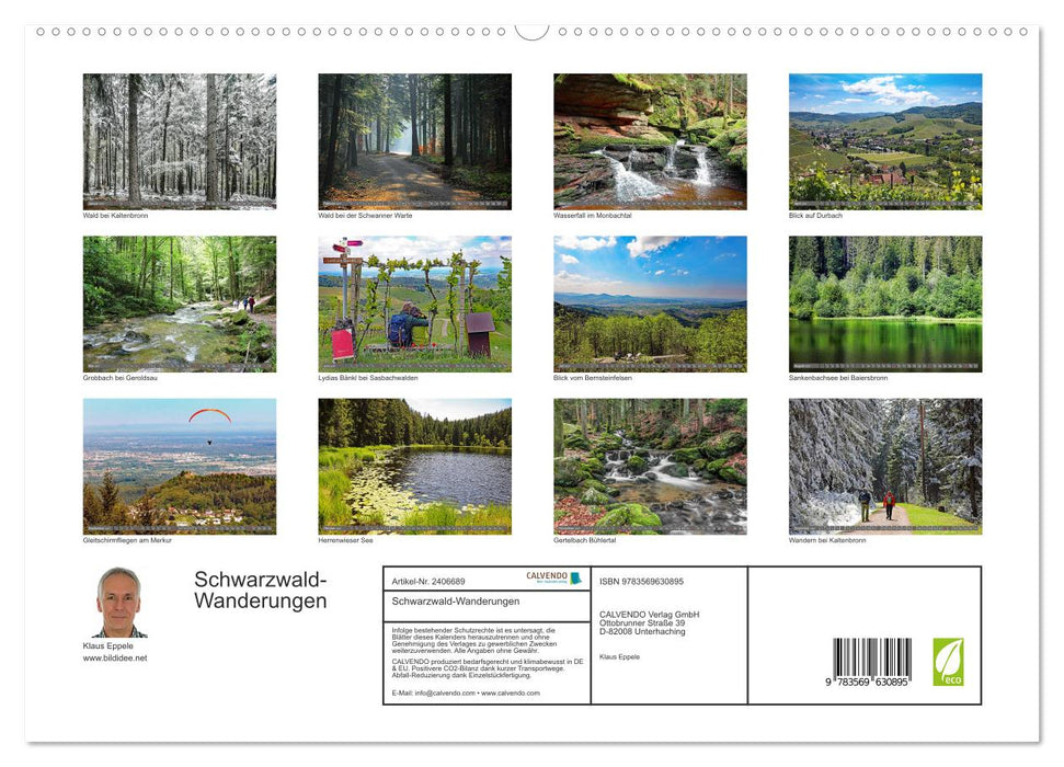 Schwarzwald-Wanderungen (CALVENDO Premium Wandkalender 2027)