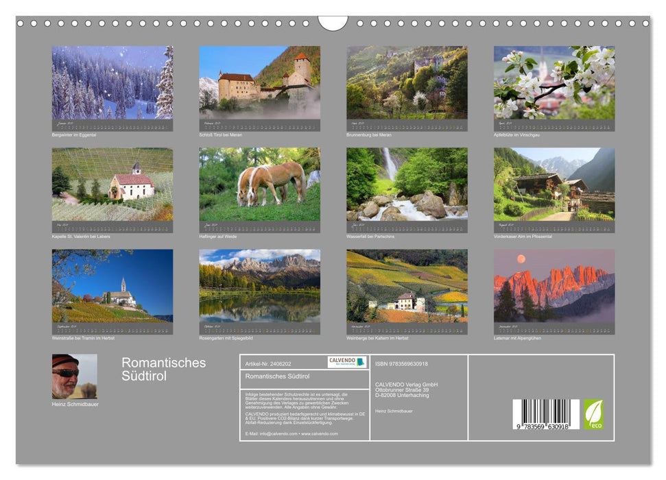 Romantisches Südtirol (CALVENDO Wandkalender 2027)