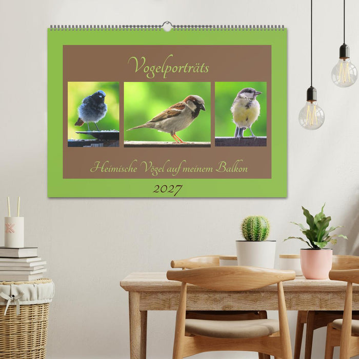 Vogelporträts - Heimische Vögel auf meinem Balkon (CALVENDO Wandkalender 2027)