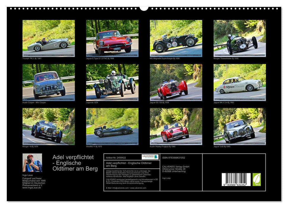 Adel verpflichtet - Englische Oldtimer am Berg (CALVENDO Premium Wandkalender 2027)