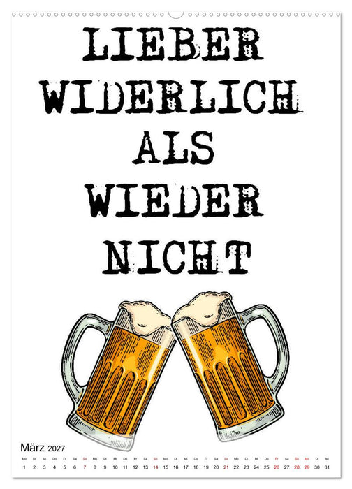 Alkohol - Lustige Trinksprüche und Grafiken (CALVENDO Wandkalender 2027)