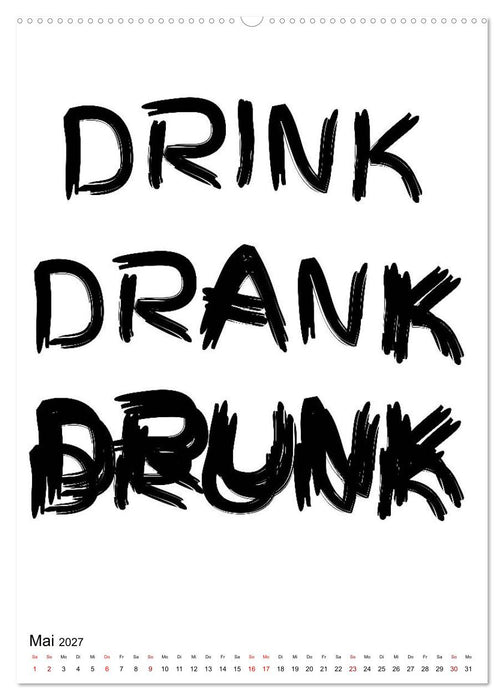 Alkohol - Lustige Trinksprüche und Grafiken (CALVENDO Wandkalender 2027)