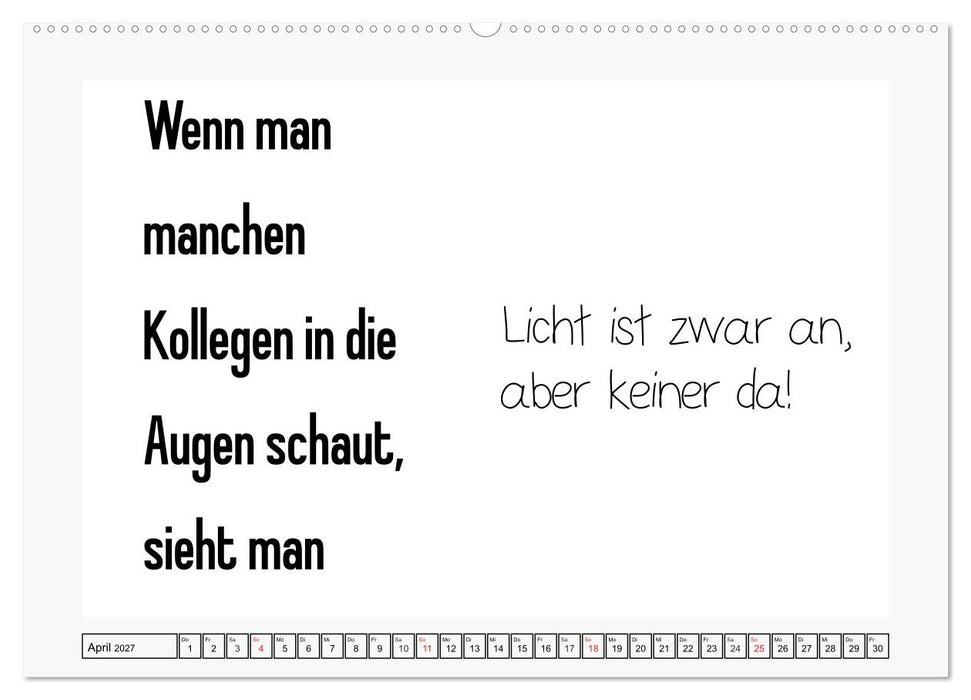 Typo-Kalender für das Büro. Sarkasmus und fiese Sprüche (CALVENDO Premium Wandkalender 2027)