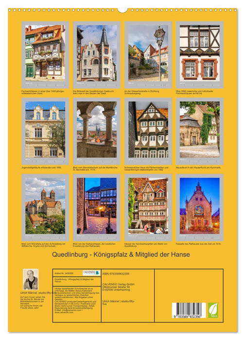 Quedlinburg - Königspfalz & Mitglied der Hanse (CALVENDO Premium Wandkalender 2027)