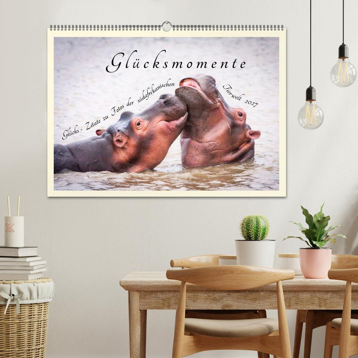Glücksmomente Glücks-Zitate zu Fotos der großartigen südafrikanischen Tierwelt (CALVENDO Wandkalender 2027)