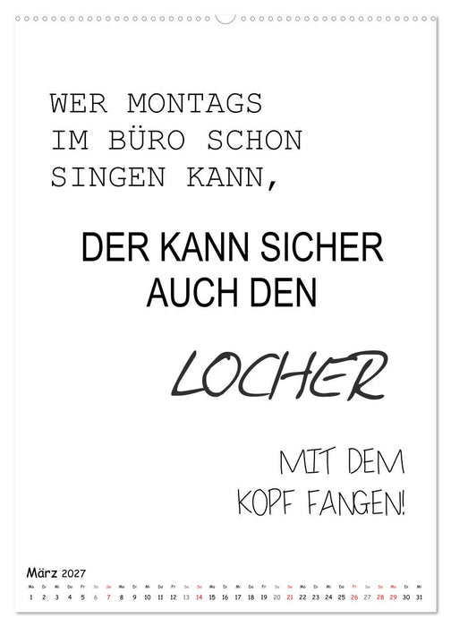 Typo-Kalender für das Büro. Gemeine und lustige Sprüche (CALVENDO Premium Wandkalender 2027)