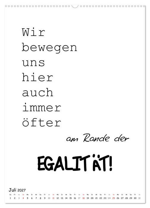 Typo-Kalender für das Büro. Gemeine und lustige Sprüche (CALVENDO Premium Wandkalender 2027)