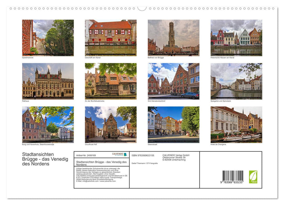 Stadtansichten Brügge - das Venedig des Nordens (CALVENDO Premium Wandkalender 2027)