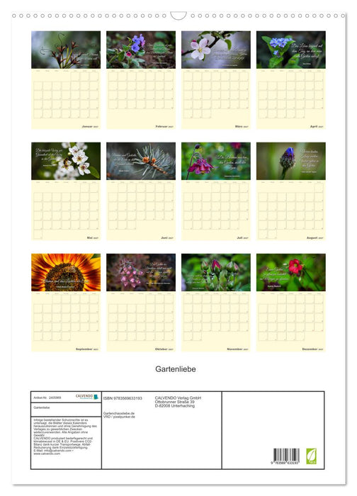 Gartenliebe (CALVENDO Wandkalender 2027)