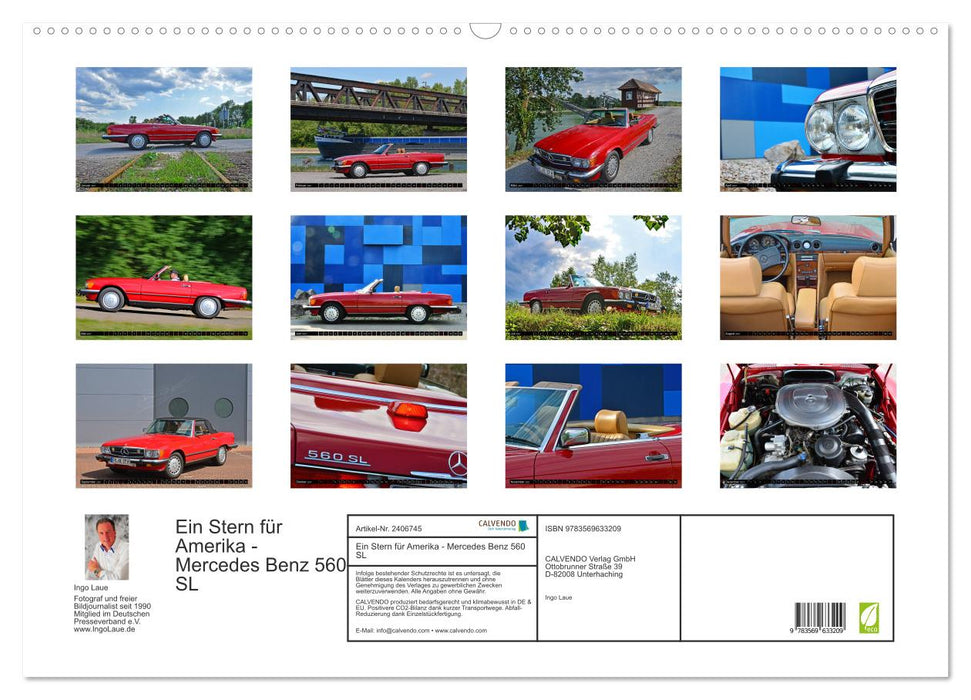 Ein Stern für Amerika - Mercedes Benz 560 SL (CALVENDO Wandkalender 2027)