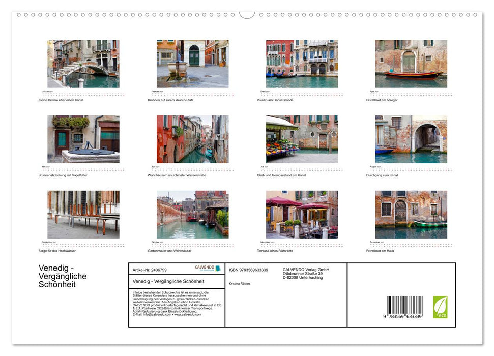 Venedig - Vergängliche Schönheit (CALVENDO Premium Wandkalender 2027)