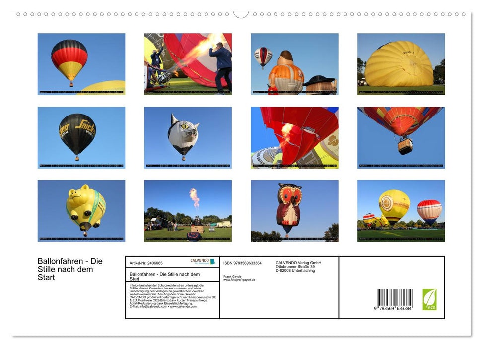 Ballonfahren - Die Stille nach dem Start (CALVENDO Premium Wandkalender 2027)