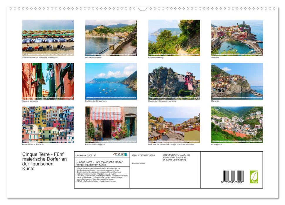 Cinque Terre - Fünf malerische Dörfer an der ligurischen Küste (CALVENDO Premium Wandkalender 2027)