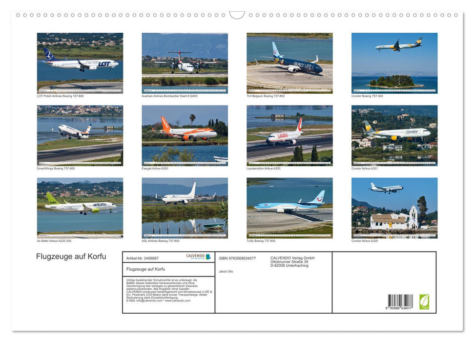 Flugzeuge auf Korfu (CALVENDO Wandkalender 2027)