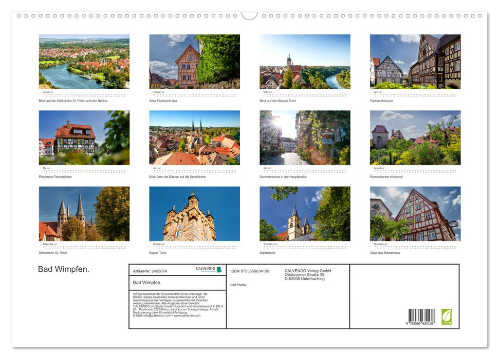 Bad Wimpfen. (CALVENDO Wandkalender 2027)