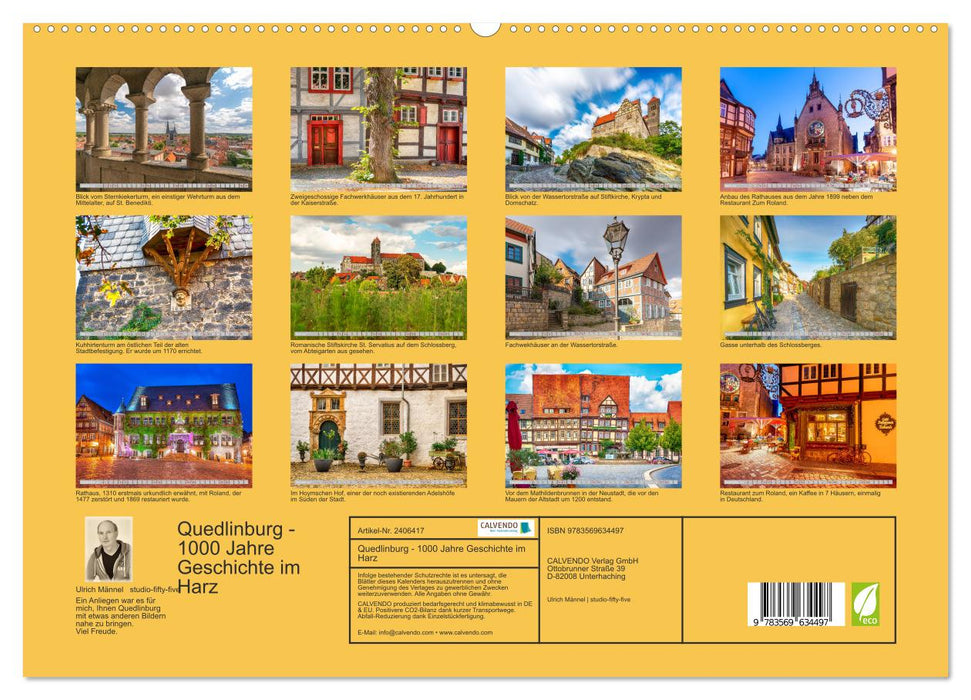 Quedlinburg - 1000 Jahre Geschichte im Harz (CALVENDO Premium Wandkalender 2027)