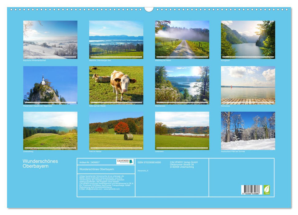 Wunderschönes Oberbayern (CALVENDO Wandkalender 2027)