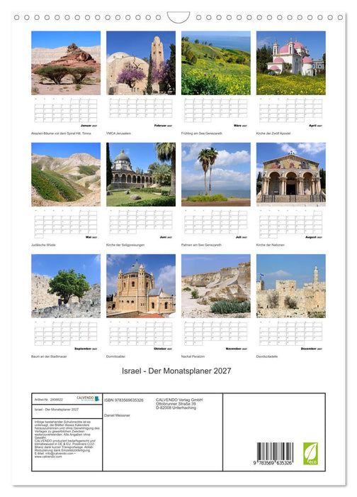 Israel - Der Monatsplaner 2027 (CALVENDO Wandkalender 2027)