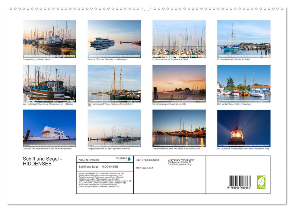 Schiff und Segel - HIDDENSEE (CALVENDO Premium Wandkalender 2027)