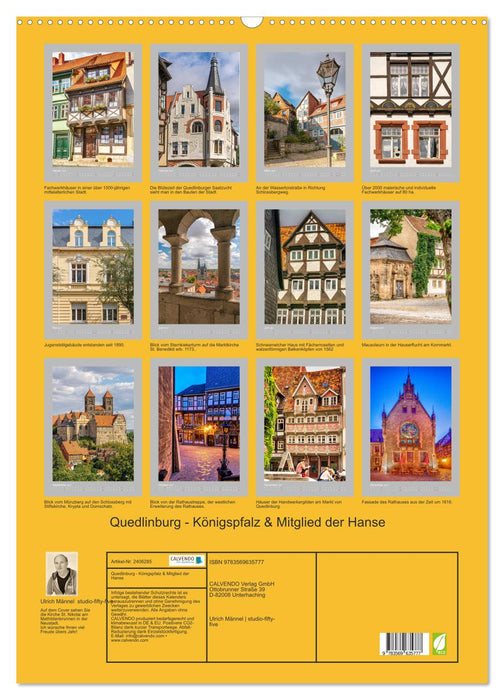 Quedlinburg - Königspfalz & Mitglied der Hanse (CALVENDO Wandkalender 2027)