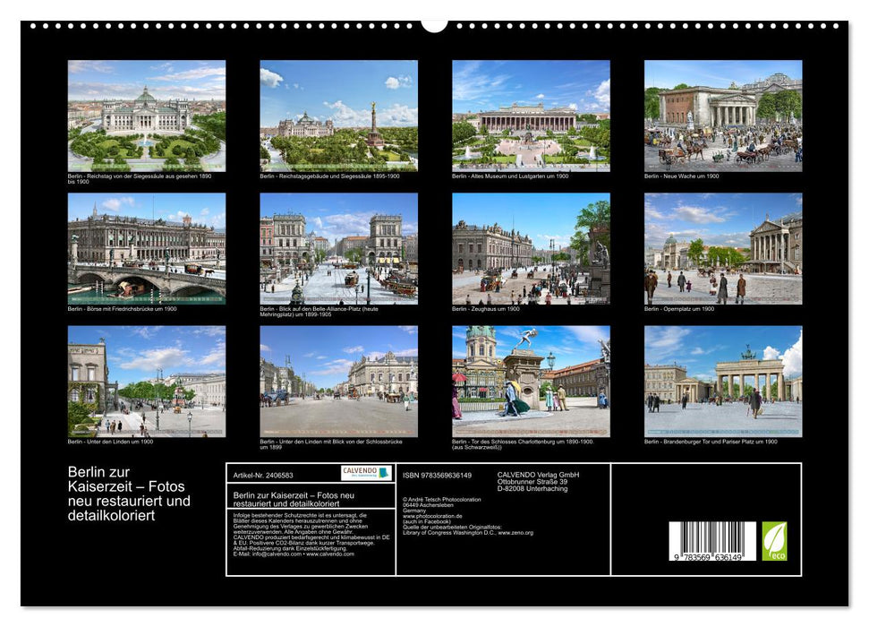 Berlin zur Kaiserzeit – Fotos neu restauriert und detailkoloriert (CALVENDO Premium Wandkalender 2027)