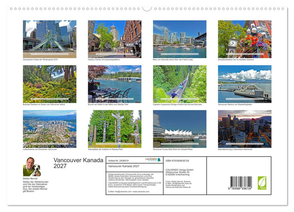 Vancouver Kanada 2027 (CALVENDO Wandkalender 2027)
