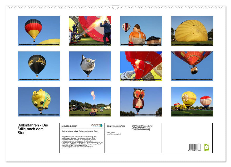 Ballonfahren - Die Stille nach dem Start (CALVENDO Wandkalender 2027)
