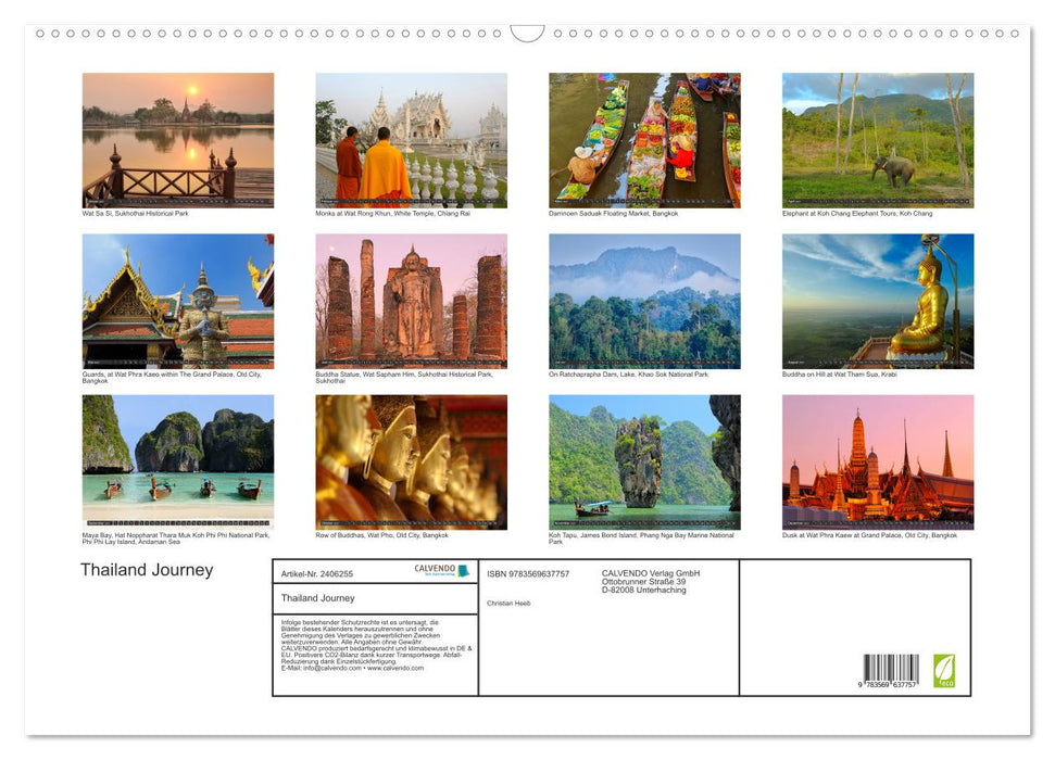 Thailand Journey (CALVENDO Wandkalender 2027)
