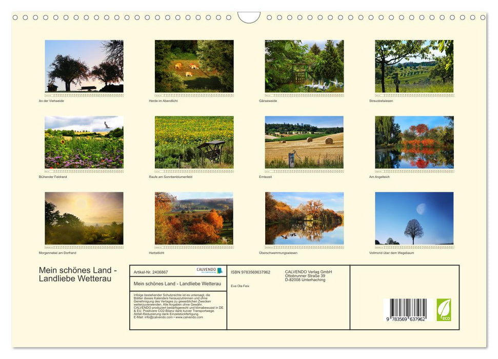 Mein schönes Land - Landliebe Wetterau (CALVENDO Wandkalender 2027)