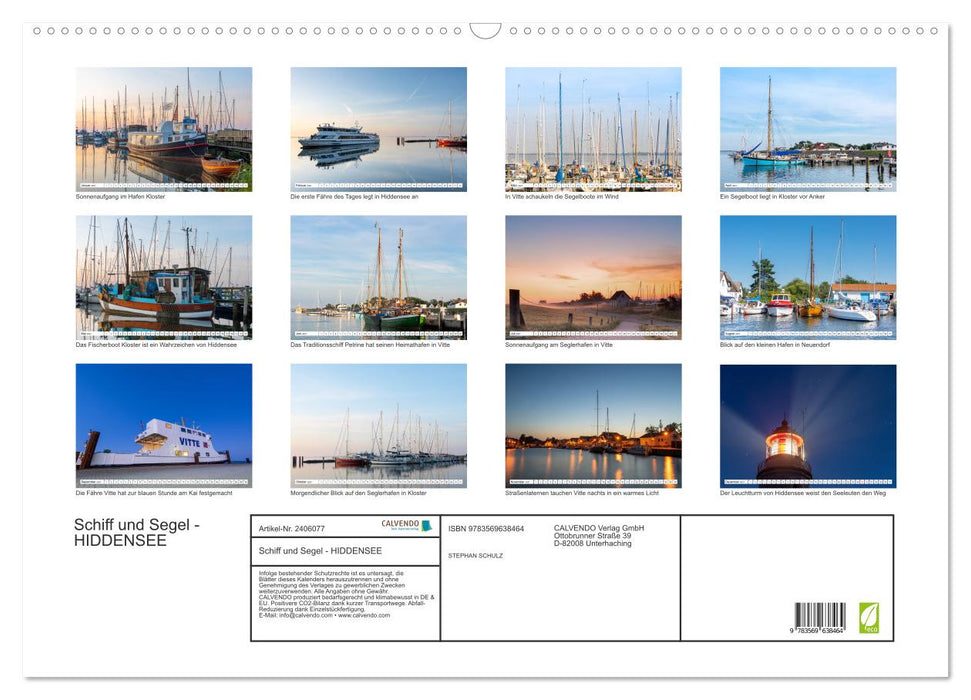 Schiff und Segel - HIDDENSEE (CALVENDO Wandkalender 2027)