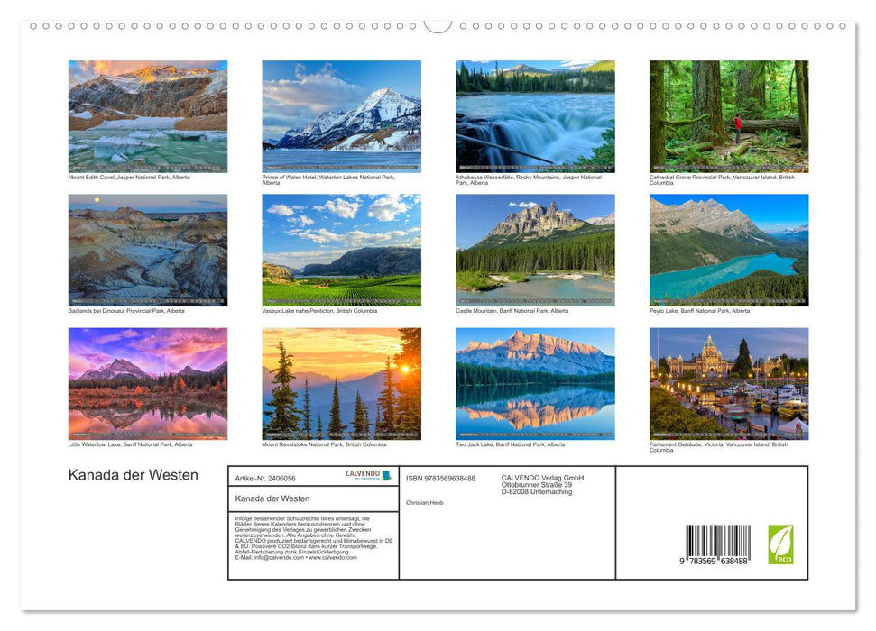 Kanada der Westen (CALVENDO Premium Wandkalender 2027)