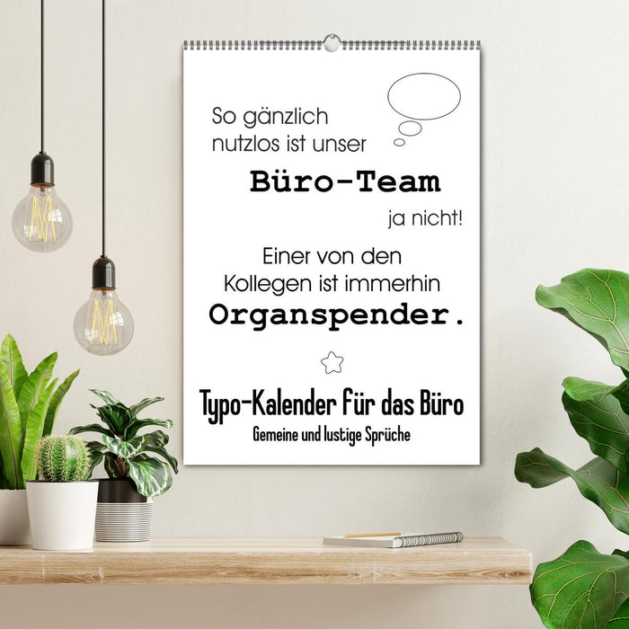 Typo-Kalender für das Büro. Gemeine und lustige Sprüche (CALVENDO Wandkalender 2027)