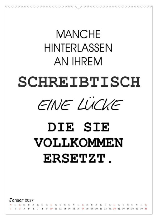 Typo-Kalender für das Büro. Gemeine und lustige Sprüche (CALVENDO Wandkalender 2027)