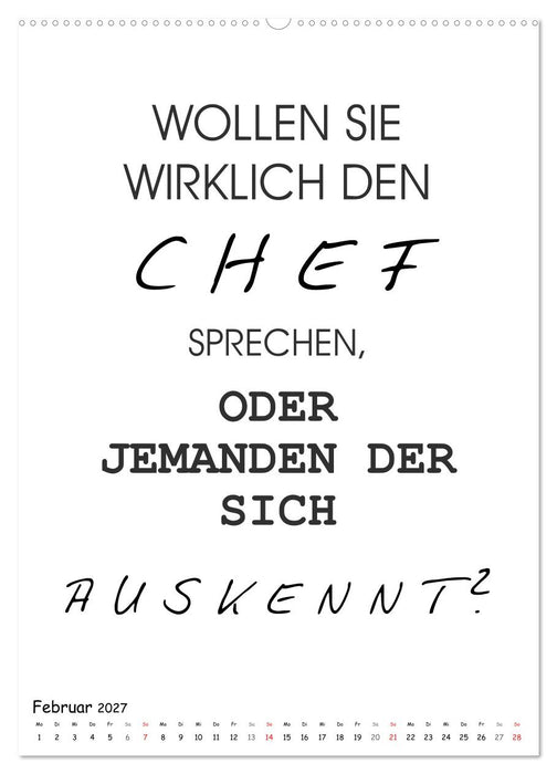 Typo-Kalender für das Büro. Gemeine und lustige Sprüche (CALVENDO Wandkalender 2027)