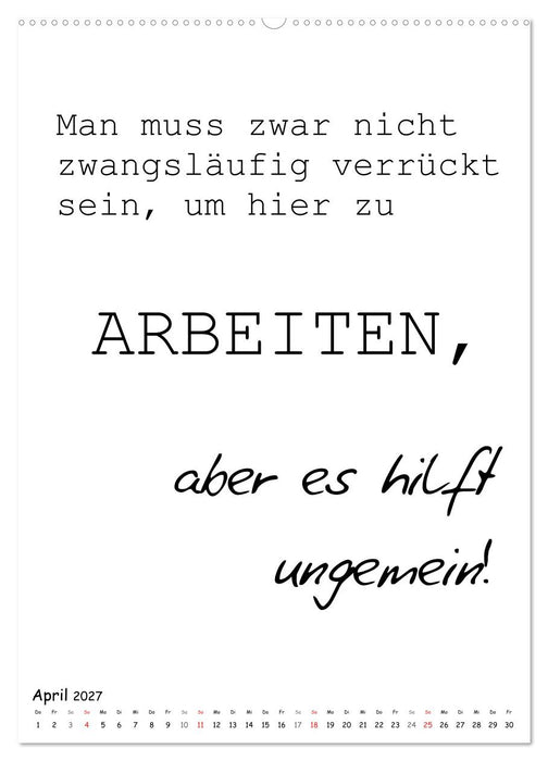 Typo-Kalender für das Büro. Gemeine und lustige Sprüche (CALVENDO Wandkalender 2027)