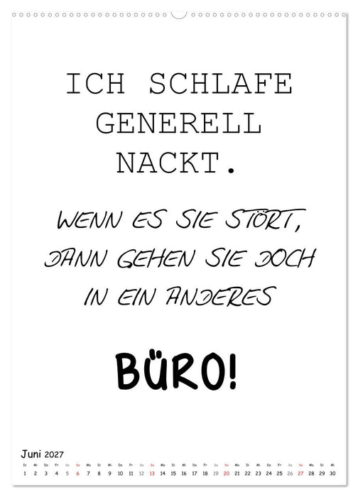 Typo-Kalender für das Büro. Gemeine und lustige Sprüche (CALVENDO Wandkalender 2027)