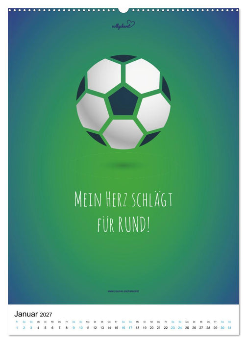 vollgeherzt: Der lustige Zitate-Wandkalender für Fußballfans und Sportbegeisterte! (CALVENDO Wandkalender 2027)