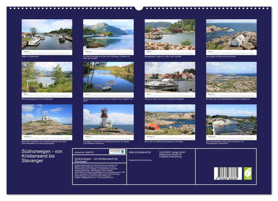 Südnorwegen - von Kristiansand bis Stavanger (CALVENDO Premium Wandkalender 2027)