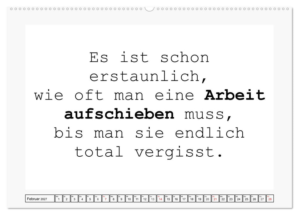 Typo-Kalender für das Büro. Sarkasmus und fiese Sprüche (CALVENDO Wandkalender 2027)