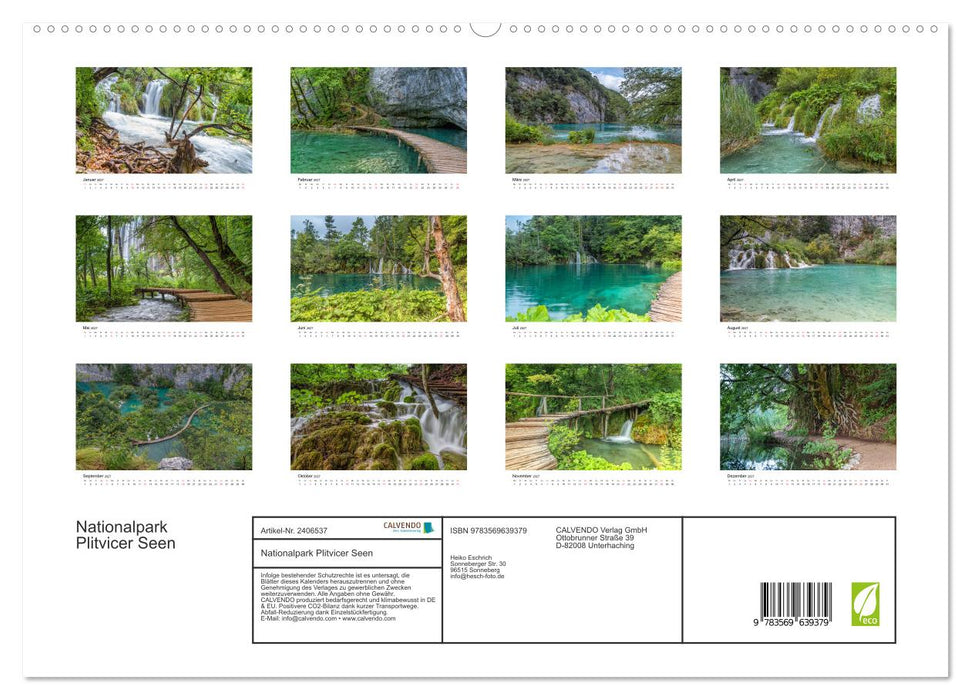 Nationalpark Plitvicer Seen (CALVENDO Premium Wandkalender 2027)