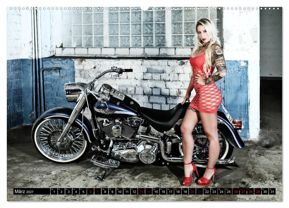 Motorräder & Sexy Girls (CALVENDO Premium Wandkalender 2027)