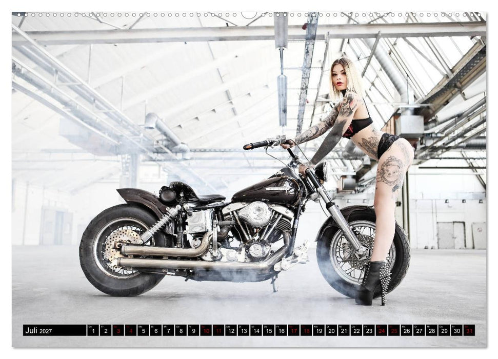 Motorräder & Sexy Girls (CALVENDO Premium Wandkalender 2027)
