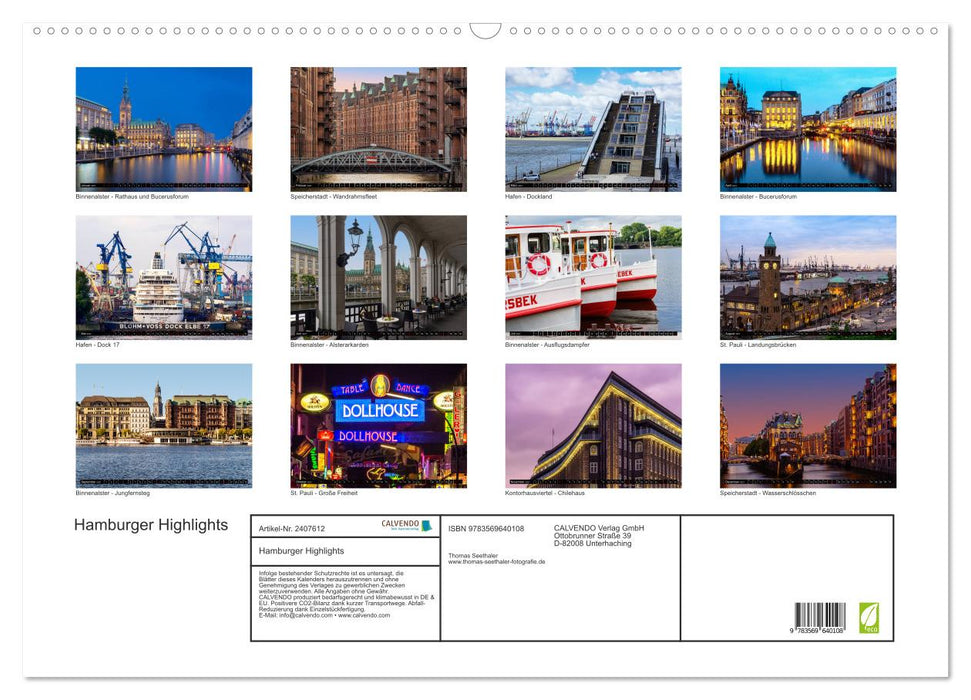 Hamburger Highlights (CALVENDO Wandkalender 2027)