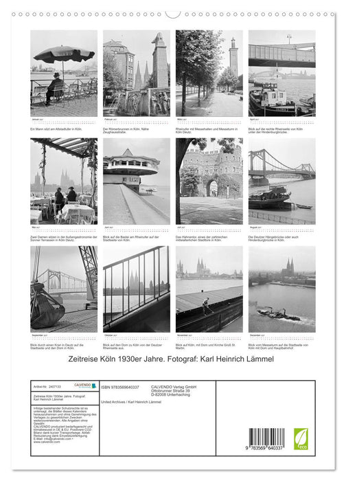 Zeitreise Köln 1930er Jahre. Fotograf: Karl Heinrich Lämmel (CALVENDO Premium Wandkalender 2027)