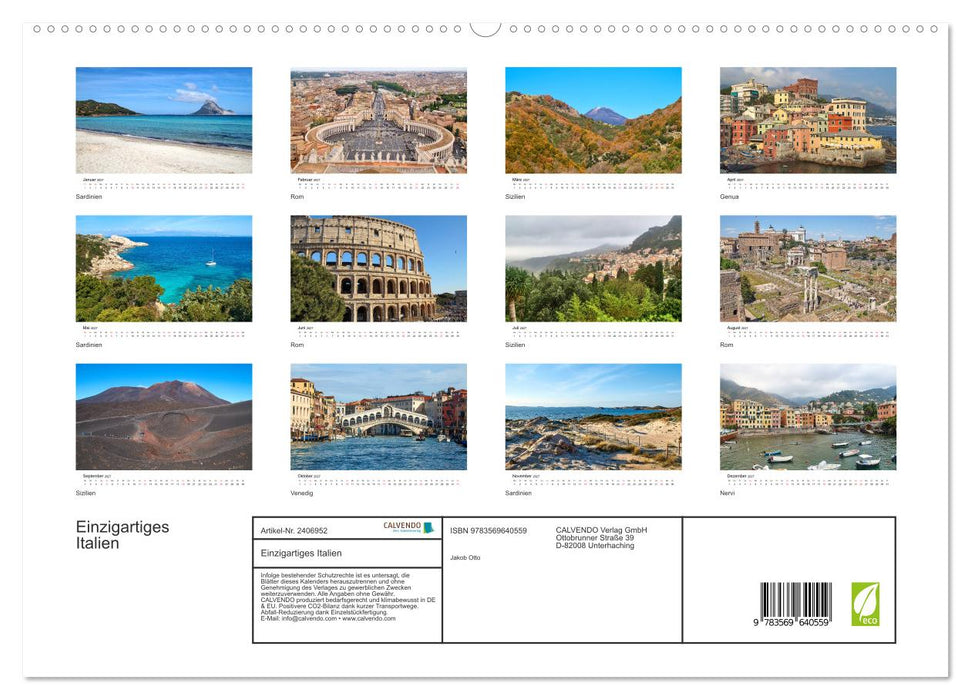 Einzigartiges Italien (CALVENDO Premium Wandkalender 2027)