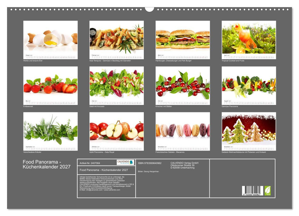 Food Panorama - Küchenkalender 2027 (CALVENDO Wandkalender 2027)