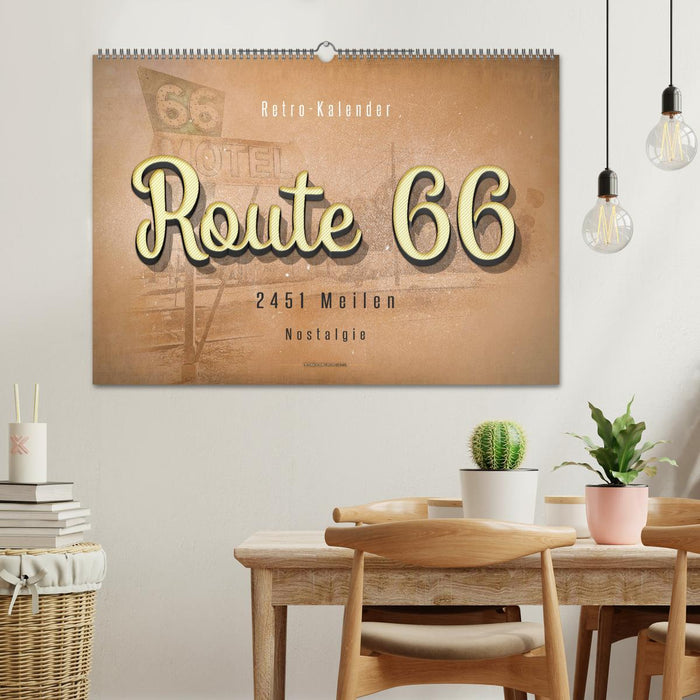 Route 66 - 2451 Meilen Nostalgie (CALVENDO Wandkalender 2027)